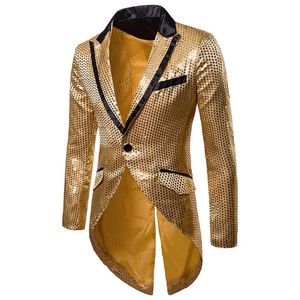 Męskie garnitury Blazers męskie cekinowe smokinki ogony Slim Fit Sukienka z tylnym płaszczem Swallowtail Dinner Party Wedding Blazer Kurtka Mężczyzny 231018