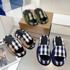 Designer Summer Beach slippers fashion Loafers Lazy platform flops leather Letters lady Cartoon Slides women shoes Ladies Sandals Large size 35-41 us4-us10 With box