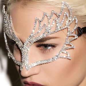 Andra modetillbehör Stonefans Överdriven sexig mask Handgjorda kvinnor Festival ansikte Crystal Prom Party Masquerade smycken 231019