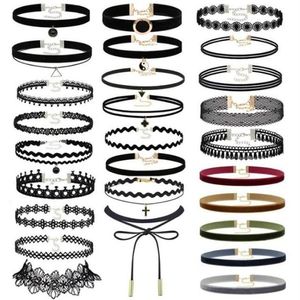 European och amerikansk gotisk ny stil halskedja choker krage halsband spets sammet söta coola enkla tillbehör330s