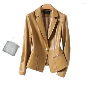 Women's Leather M-5XL Ladies Casual Faux Jackets Women Clothes 2023 Spring Outwear Black Suit Collar Zipper Short Pu Coat