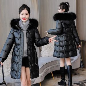 Womens Down Parkas Winter Jacket Women Coat Fur Collar Hooded Overcoat Female Thick Warm Cotton Padded Puffer Parka Outwear 231019