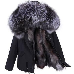 Womens Fur Faux Maomaokong Winter Jackets For Women Jacket Natural Real Coat Collar Inner Parkas Female Cold 231018