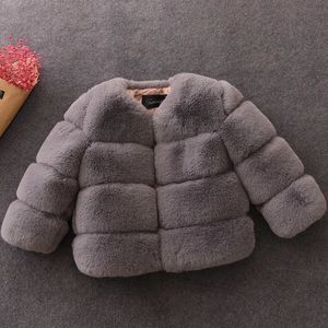 Coat Girls Winter Fur Coat Elegant Teenage Girl Faux Fur Jackets Thick Coats Warm Parkas Children Outerwear 1-10Yrs Girls Clothes 231018
