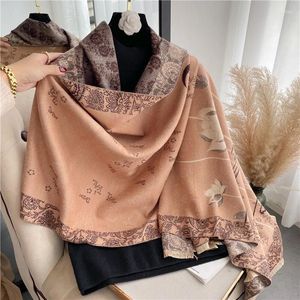 Scarves 2023 Cashmere Scarf For Women Warm Winter Blanket Thick Shawl Wrap Bandana Female Pashmina Bufanda Poncho