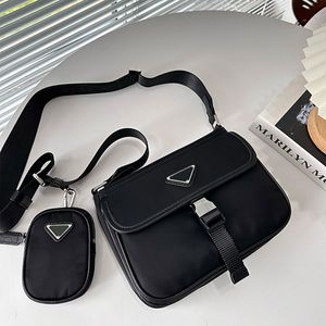 Nylon 2-w-1 torba z kamery torebka torebka torebki mężczyźni Messenger Black Black Flap Torby