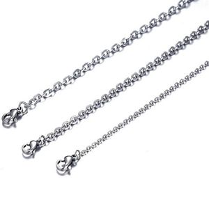 100pcs Lot Fashion Women's Whole in Bulk Silver Stainless Steel Welding Strong Thin Rolo O Link Necklace Chain 2mm 3mm w290K