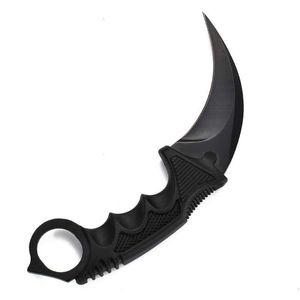 Kniv 7.48 CS GO KARAMBIT KNIVE Fixat Blade Survival Tactical Training Outdoor Cam Hunting Claw Knives EDC MTI Tool Home Trädgårdsverktyg DHAXP