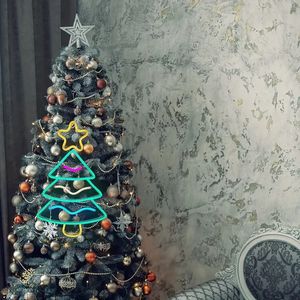 1 Stück Weihnachtsbaum-Neonlichter, USB-betrieben, verstellbare Lichter, Weihnachtsschild-Atmosphärenlichter, Weihnachtsfeier, Wand, Weihnachtsgeschenk, dekorative Lichter