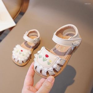 First Walkers Baby Shoes Girl Summer Sandals Little Kids' Princess Soft Bottom 1-2 Years Old Toddler Closed Toe Girls