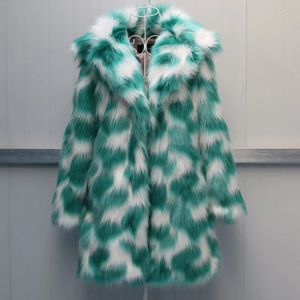 Pele feminina pele sintética outono e inverno senhora casaco de pele casaco de pele guarnição longo estilo trench coat tamanho grande na Europa e América jaqueta feminina 231018