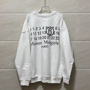 Margiela moletom masculino de inverno com capuz, suéter com capuz e estampa de letras, pulôver tamanho grande de manga comprida