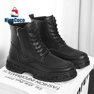 Dress Shoes Men Boots Casual Leather Winter Designer Luxury Ankle Platform Motorcycle Chelsea Tactical Cowboy Combat Work Safety 1010 231019