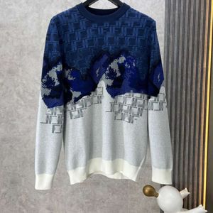 Lüks Tasarımcı Sweatshirt F Jacquard Sweater Erkekler Kadın Gevşek Hoodie Erkek Tişört Yün Örgü Sweaters Sıradan Pullover Gömlek