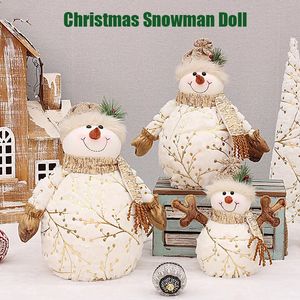 크리스마스 장식 눈사람 인형 장식 짧은 플러시 프린트 산타 클로스 나무 장식품 Navidad 2023 년 선물 231018