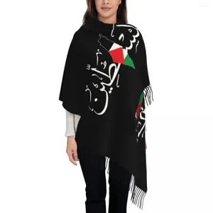 Lenços Mulheres Borla Cachecol Palestino Árabe Grande Inverno Queda Xale Envoltório Palestina Solidariedade Bandeira Mapa Reversível Cashmere