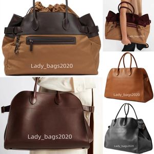 The Row Bag Margaux 15 Totes大容量Margua Margaux 17 Handbag Leather Luxury Women Designer Bagsフラットショルダーストラップ閉鎖