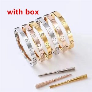 Women Designer Bangles Men Titanium Bracelets Love Gold Silver Nail Bracelet Jewelry With The Box And Packaging350d