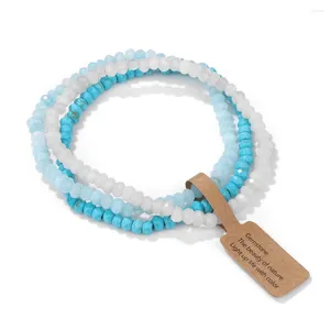 Braccialetti con ciondoli 3 pezzi / set perline di cristallo per donna uomo pietra naturale 3x4mm perline sfaccettate braccialetti serie colorata gioielli di moda regalo