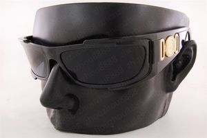 Óculos de sol de design de luxo para mulheres Moda Plástico Escudo Óculos de sol Proteção UV Lente de conexão grande Sem moldura Top Quality 4446-GB1 67mm Óculos de sol pretos