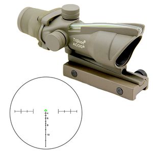 Тактический оптический прицел ACOG 4x32 с зеленой подсветкой, настоящее оптоволокно, шевронное стекло, гравированная сетка, охотничья винтовка, прицел