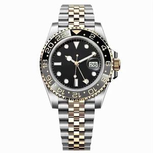 ROLAXS 2023 GMT MEN TWATES DESIGNER Titta på Gold Movement -armbandsur Sapphire Rostfritt stål 2813 Machinery Sports Wristwatch med Original Box AAA U1