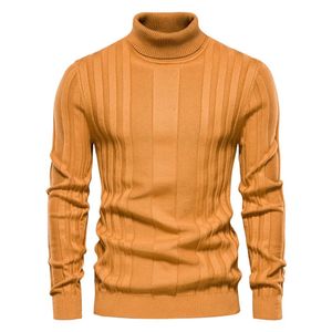 Herrtröjor män Turtlenecks tröjor Knitwear Pullovers Solid Color Långärmad randig tröja Male Casual Daily Multicolor Sweaters S-XXL 231019