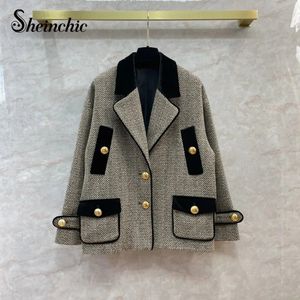 Misto lana da donna Giacche invernali di lusso stile vecchio denaro per le donne Cappotti lunghi vintage classici Moda coreana Capispalla taglie forti 231018