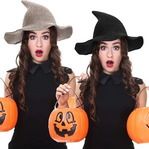 Giocattoli di Halloween Halloween Witch Design Cappelli da festa di Halloween Lana Tinta unita Costume magico Party Cappelli da strega Festival Party Decorazione cosplay 231019