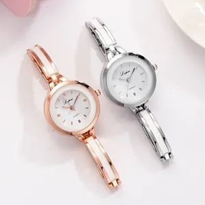 Relógios de pulso Lvpai Marca Relógios Mulheres Luxo Rosa Ouro Prata Pulseira Relógio de Pulso Senhoras Liga Simples Casual Relógio de Quartzo