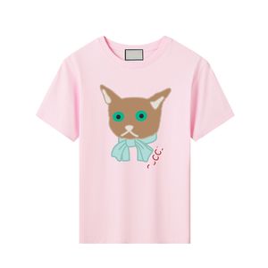 Girls Boys Tshirts Kid Cat T Shirt Designer Baby Clothes Kids Cartoon T-shirt Child Casual Short Sleeve Pink Luxury Tops Suit CYD23101808