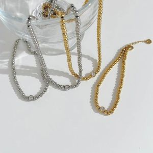 Strand ins pedra de vidro charme contas de aço inoxidável pulseira para mulheres à prova dwaterproof água metal dourado jóias presente
