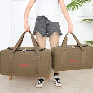 Duffel Çantalar Unisex Vintage Tuval Seyahat Çantası Büyük Kapasite Duffel El Bagaj Çantası Çok Fonksiyon Sak De Yolculuk Hafta Sonu Çanta Paketi XA657F 231019