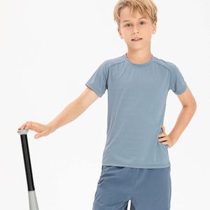 LL Lemons T-Shirt Lu Yoga Children Sports Quicking Boy Boy فضفاض