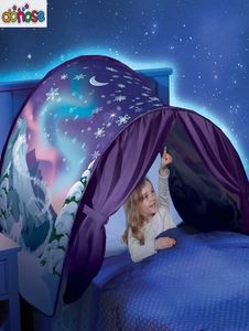 Tendas de brinquedo Dream Fantasy Tendas Crianças Cama Bebê Criança Tenda Dos Desenhos Animados Dobrável Magic Playhouse Reconfortante Noite Dormindo Princesa Secret Castle 231019