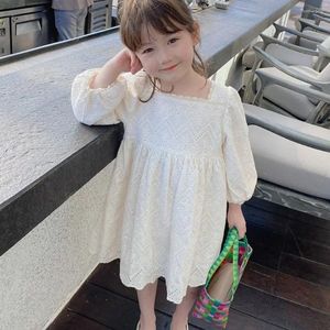 Abiti da ragazza 2023 Mori Summer Spring Kids Dress Dolce pizzo stile principessa manica lunga morbido e sottile design alla moda per ragazze