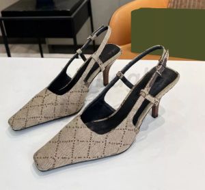 Sandali firmati da donna Scarpe eleganti Sandali in tessuto Décolleté di lusso Ciabatte alla moda Scivolo con cinturino sul retro