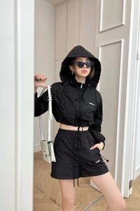 Womens tracksuits Skirt Set Classic nylon letter printed trackusit long sleeve letter printed 2 piece set women Sportswear fahsion high street clothing and shorts