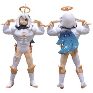 Arts and Crafts 24 cm Genshin Impact Anime Figura Kawaii mięśnia Paimon Figura Ganyu/Keqing/Hu Tao Figurine PVC kolekcjonerski model Doll Toys 231017