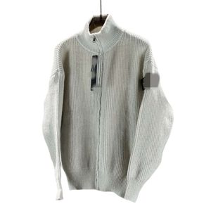 Maglione di design Stones Island Isola di qualità originale Autunno e inverno Nuovo top in tinta unita Maglione cardigan con cerniera lavorato a maglia per uomo e donna