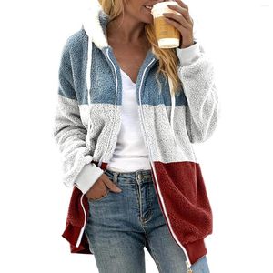 Kadın Ceketleri Kadın Palto Sonbahar Kış Kuzu Hoodies Kawaii Peluş Peluş Sweater Ceket Sıradan Sıcak Kapüşonlu Üstü Üstü Sevimli Bir Ekim Dış Giyim
