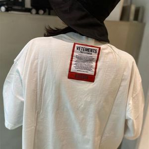 Vetements aplike büyük boy tişörtler moda gündelik tişört sokak kıyafeti hip-hop yaz erkekleri kadınlar gevşek tee283k