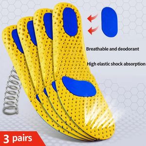 Shoe Parts Accessories 3Pairs Memory Foam Orthopedic Insoles for Feet Sole Pad Mesh Deodorant Breathable Sneakers Running Cushion Men Women 231019