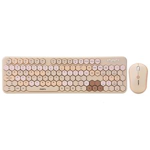 Teclado Mouse Combos MOFII HoneyS Chaves Irregulares Sem Fio Diamante e Combo Cute Fashion Office Teclados ForPC Laptop Desktop 231019