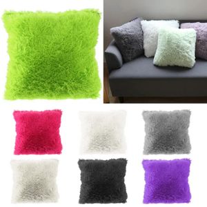 Cushiondecoratif Yastık Yumuşak Sahte Kürk Yastık Kılıf Peluş Yastık Kapağı Pembe Mavi Mor Sıcak Oturma Odası Yatak Odası Dekoratif 4040cm 230819