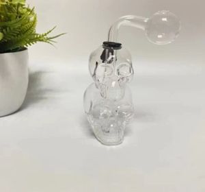 Narghilè Mini Dab Rigs Skull Bong in vetro inebrianti Tubi ad acqua Bong in vetro unico Bubbler per acqua