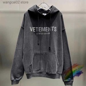 Herren Hoodies Sweatshirts Washed Hoodie Männer Frauen 1 1 Beste Qualität Diamond Hooded VTM Pullover T240113