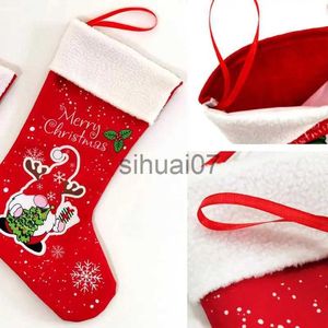 Juldekorationer Julgodis Present Socks Santa Claus Christmas Celebration Christmas Tree Pendant Decoration Home Christmas Party Decoration X1019