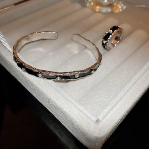 Bangle Korean Fashion Simple Drop Oil Opening Armband Temperament Metal Geometric Women's Jewelry