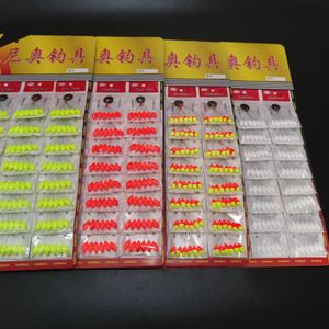 釣りのアクセサリー卸売480pcs 80パック楕円形のミニフィッシングフロートボバーリグフローティングビーンズレッド/イエロー/ミックス7つ星フロートビーズ00073 231018